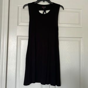 Poof! Black Sleeveless Swing Dress